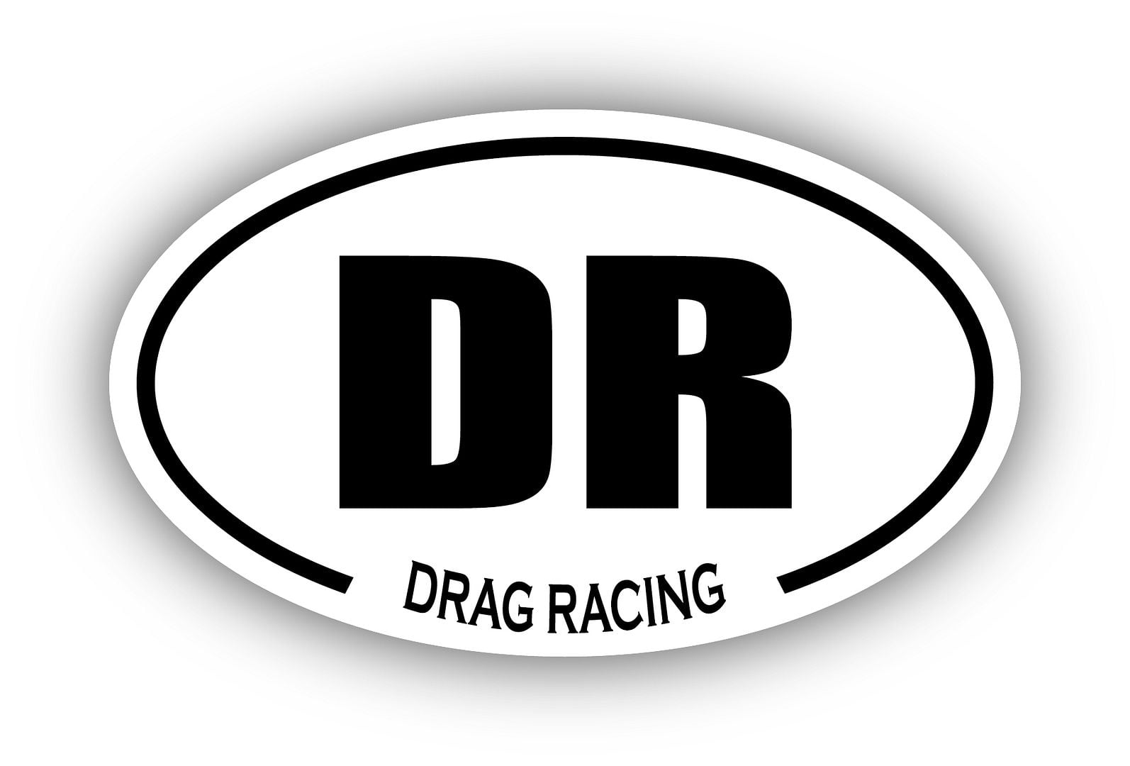 Drag Racing DR Oval Bumper Sticker 3M Vinyl Decal 3 in x 5 in - Walmart.com