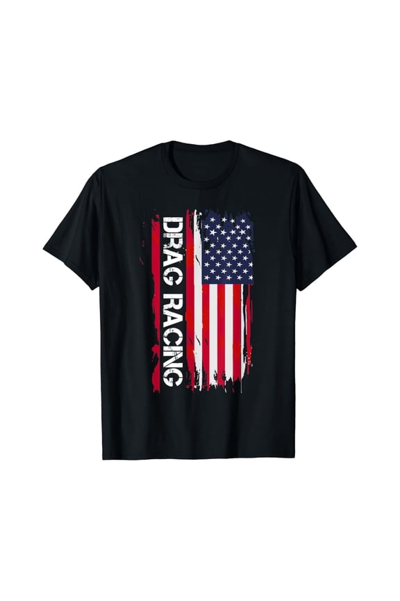 Drag Racing & Gift, Drag Racing Patriotic Usa Flagt-Shirt