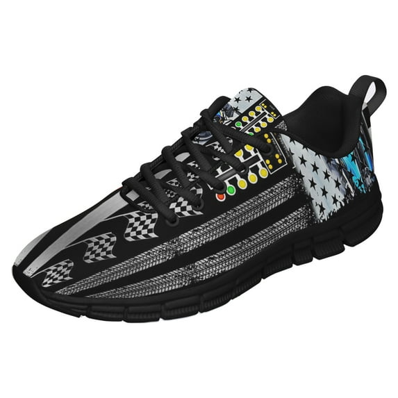 Drag Racing Running Shoes Sneakers Mesh Black Size 10.5