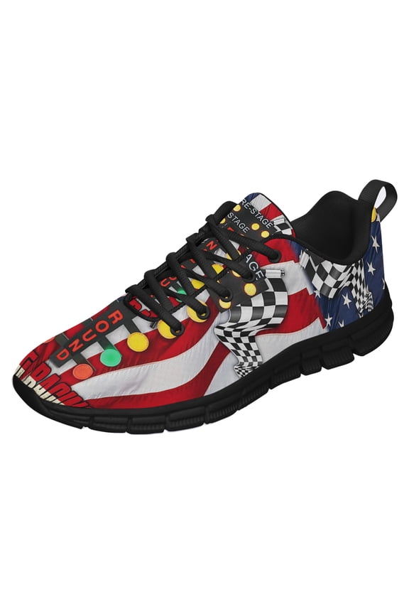Drag Racing Running Shoes Sneakers Mesh Black Size 4