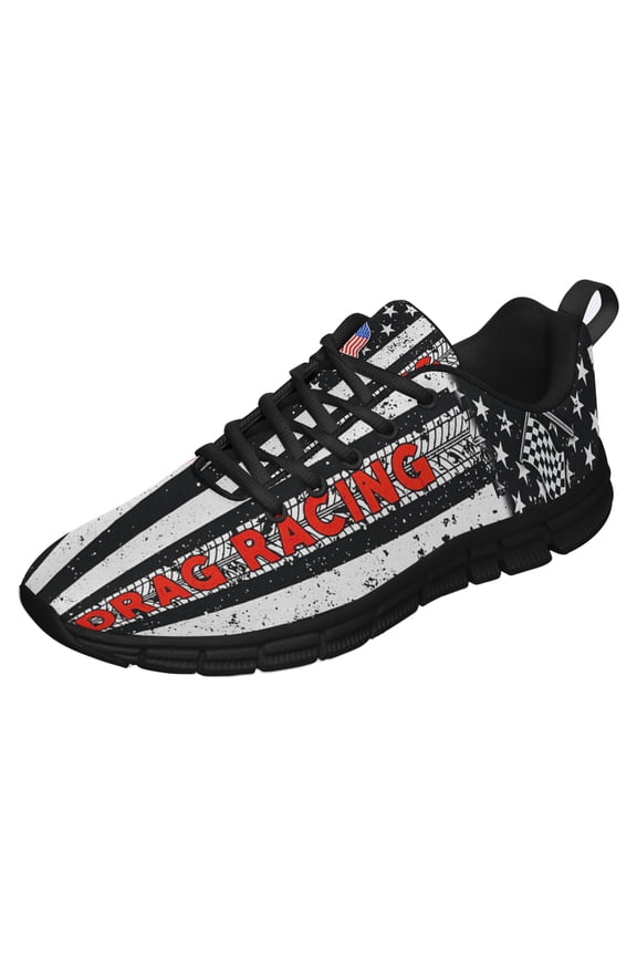 Drag Racing Running Shoes Sneakers Mesh Black Size 4