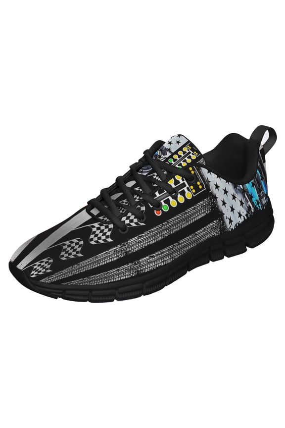 Drag Racing Running Shoes Sneakers Mesh Black Size 7