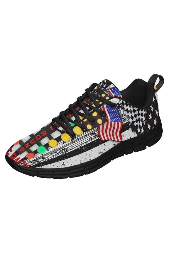 Drag Racing Running Shoes Sneakers Mesh Black Size 8