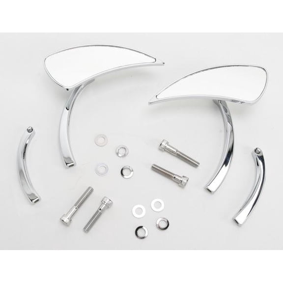 Drag Specialties 0640-0082 Teardrop Mirror - Short and Long Radius Stem
