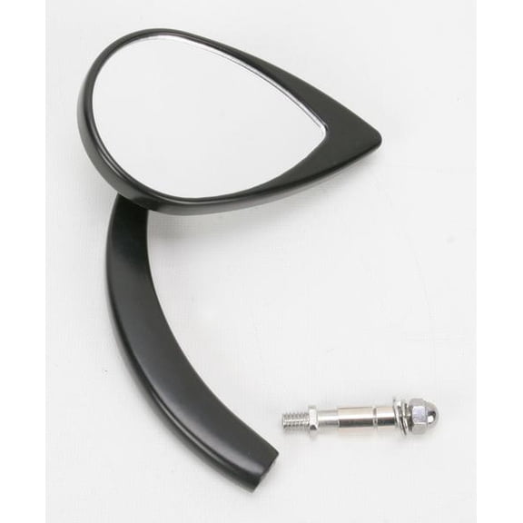 Drag Specialties 0640-0389 Tear-Drop Mirror - Black, Long Stem