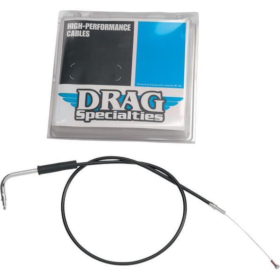 Drag Specialties 0650-1094 Alternative Length Black Vinyl Throttle Cable for Custom Height/Width Handlebars - 30in.