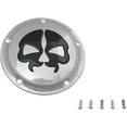 thumbnail image 1 of Drag Specialties 1107-0546 Split Skull Derby Cover - Chrome w/ Black Skull, 1 of 1