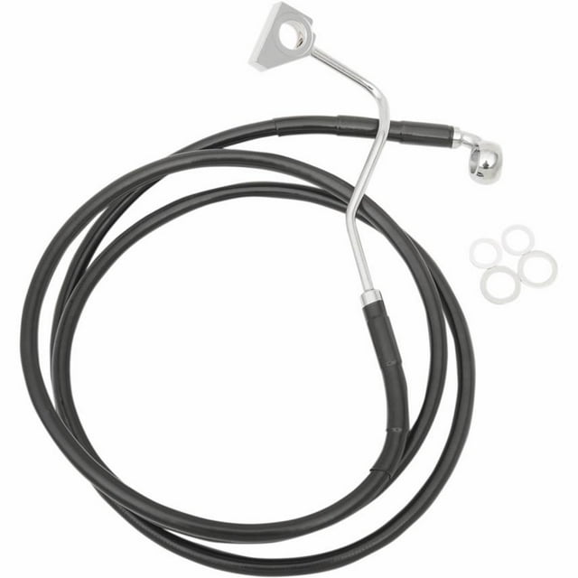 Drag Specialties 1741-4508 Extended Stainless Steel Front Brake Line Kit - Black Vinyl Coated - 72.5in. (+8in.)