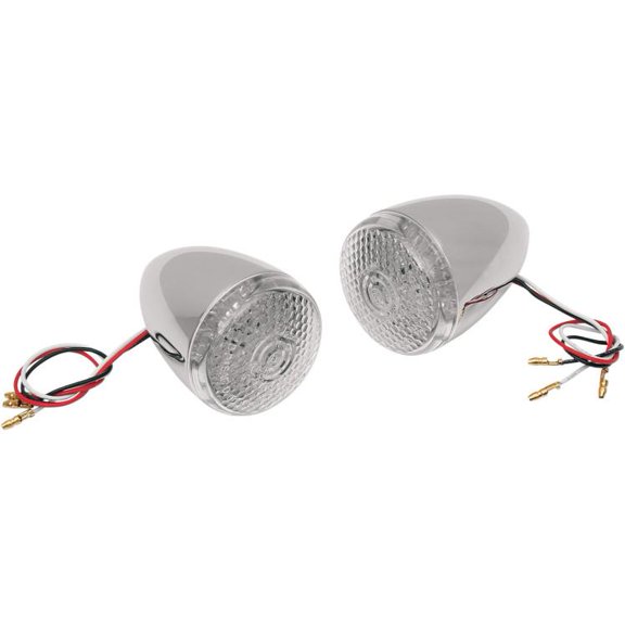 Drag Specialties 2020-0278 Rear Deuce-Style DOT-approved LED Turn Signal Kit - Red LED - Clear lens