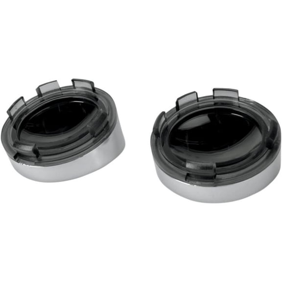 Drag Specialties 2020-0402 Visor style Bezel and Lens for Deuce style Turn Signals - Smoke/Mirror