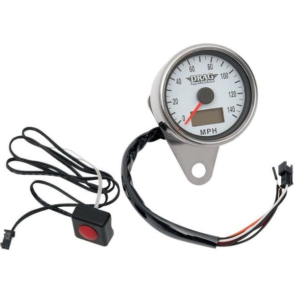 Drag Specialties 2210-0173 Programmable compatible with Mini Electronic Speedometer with Odometer/Tripmeter - 1.87in. -