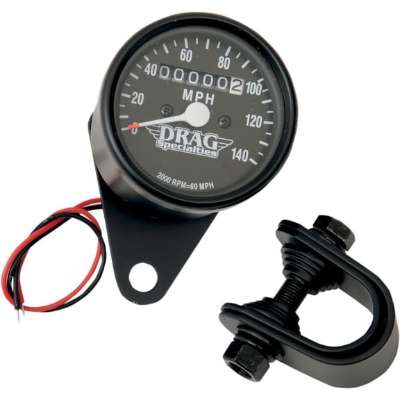 Drag Specialties 2210-0249 for Mini Mechanical Speedometer - 2:1 Ratio with Black Face