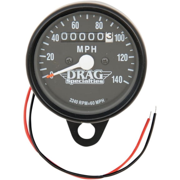 Drag Specialties 2210-0253 fits Mini Mechanical Speedometer - 2240:60 Ration with Black Face