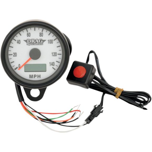 Drag Specialties 2210-0258 Programmable compatible with Mini Electronic Speedometer with Odometer/Tripmeter - 2.4in. - M