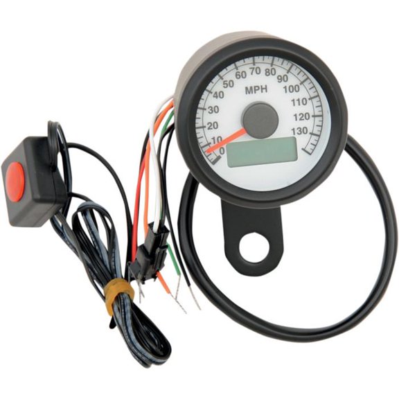 Drag Specialties 2210-0260 Programmable compatible with Mini Electronic Speedometer with Odometer/Tripmeter - 1.87in. -
