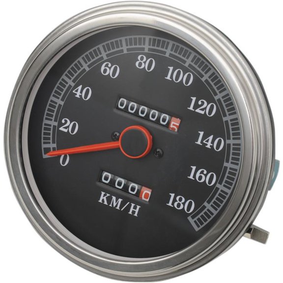 Drag Specialties 2210-0345 FL-Style 2:1 Speedometer for Custom Applications w/ Front Wheel Drive Speedometers - 89-95 Fa