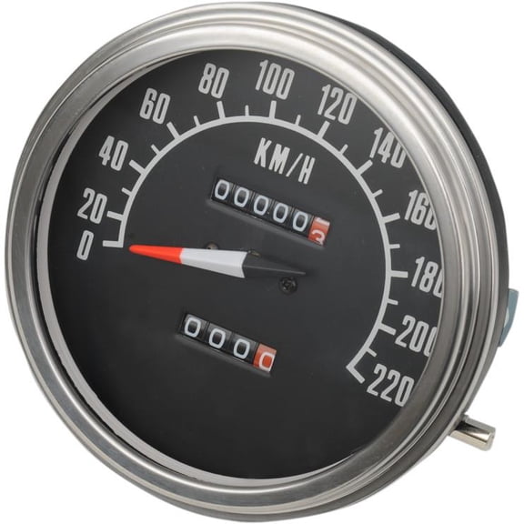 Drag Specialties 2210-0346 FL-Style 2:1 Speedometer for Custom Applications w/ Front Wheel Drive Speedometers - 68-84 Fa