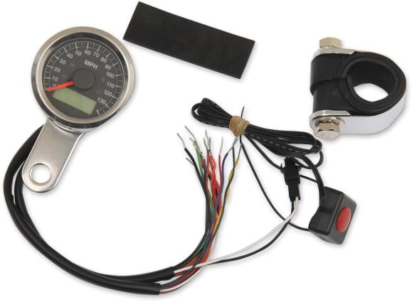 Drag Specialties 2210-0416 1-7/8in. compatible with Mini Programmable Electronic Speedometer w/ Indicator Lights - 120mp