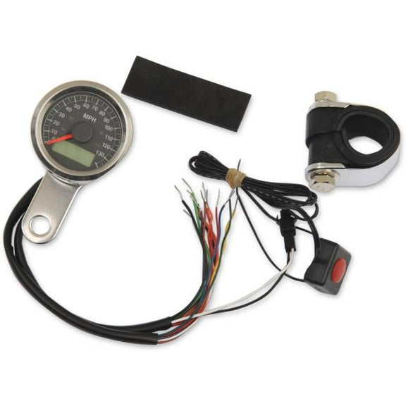 Drag Specialties 2210-0416 1-7/8in. compatible with Mini Programmable Electronic Speedometer w/ Indicator Lights - 120mp