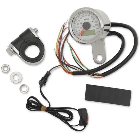 Drag Specialties 2210-0417 1-7/8in. compatible with Mini Programmable Electronic Speedometer w/ Indicator Lights - 120mp