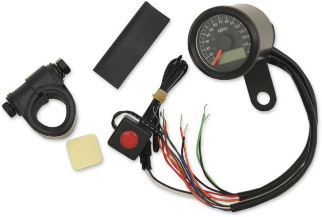 Drag Specialties 2210-0420 1-7/8in. compatible with Mini Programmable Electronic Speedometer w/ Indicator Lights - 120mp