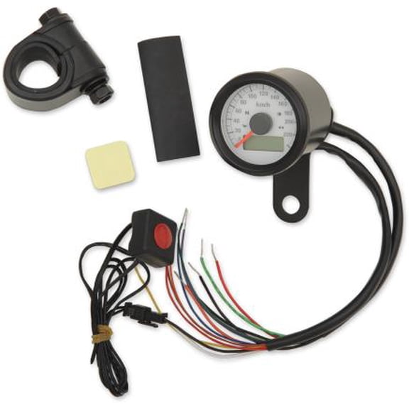 Drag Specialties 2210-0423 1-7/8in. compatible with Mini Programmable Electronic Speedometer w/ Indicator Lights - 220kp