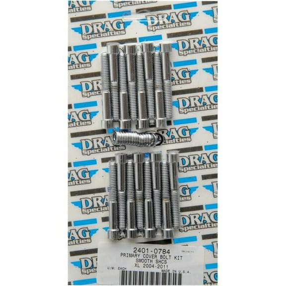 Drag Specialties 2401-0784 Primary Cover Chrome Socket-Head Bolt Set - Smooth