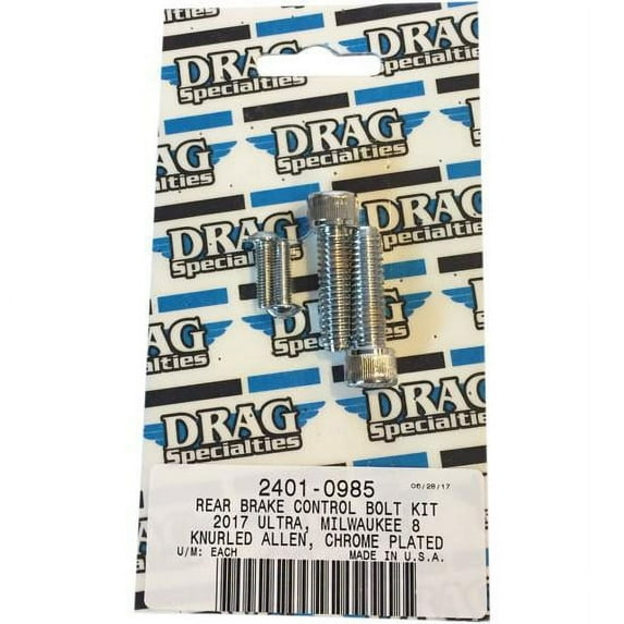 Drag Specialties M-Eight Bolt Kit M8 Rear Brake Knurled All Chrome 2401-0985