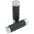 thumbnail image 1 of Drag Specialties Chrome/Black Throttle by Wire Hotop Handlebar Grips (0630-0739), 1 of 1