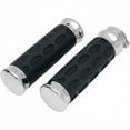 thumbnail image 1 of Drag Specialties Custom Chrome/Black Rubber Hotop Handlebar Grips (0630-0372), 1 of 1