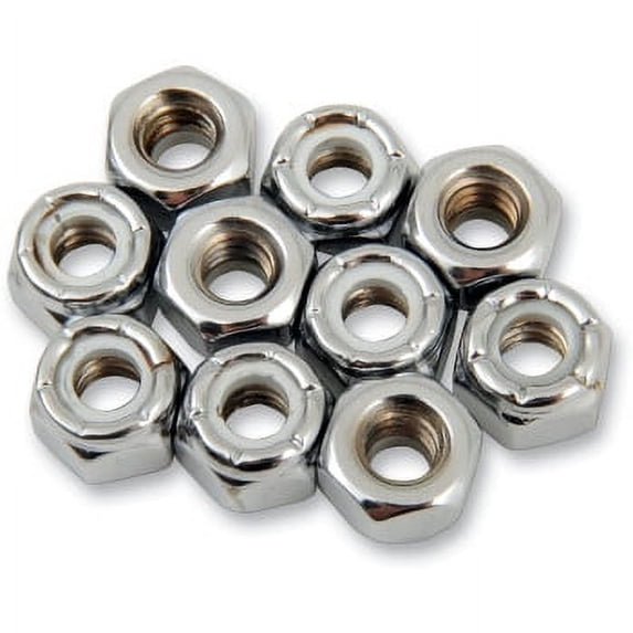 Drag Specialties DS-190522 Chrome Nylon Insert Nuts - 10-24