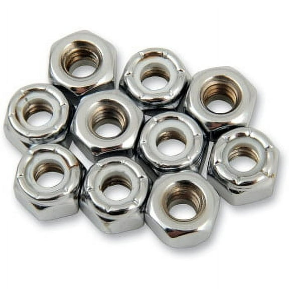 Drag Specialties DS-190530 Chrome Nylon Insert Nuts - 7/16in.-14
