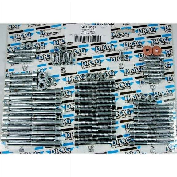 Drag Specialties DS-190879 Derby, Inspection and Primary Cover Chrome Socket-Head Bolt Set - Knurled