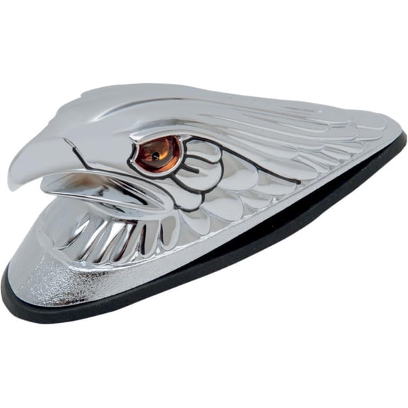 Drag Specialties DS-287553 Eagle Head Front Fender Ornament with Gold Eagle Head and Amber Lighted Eyes