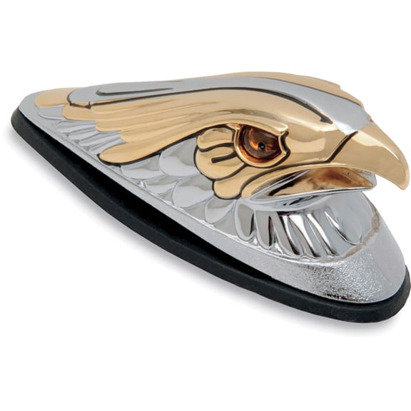 Drag Specialties Large Eagle Head Front Fender Ornament with Amber Eyes
