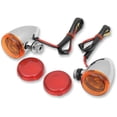 thumbnail image 1 of Drag Specialties Mini Deuce Bolt Chrome Marker Lights w/Red Lens (2040-0531), 1 of 1