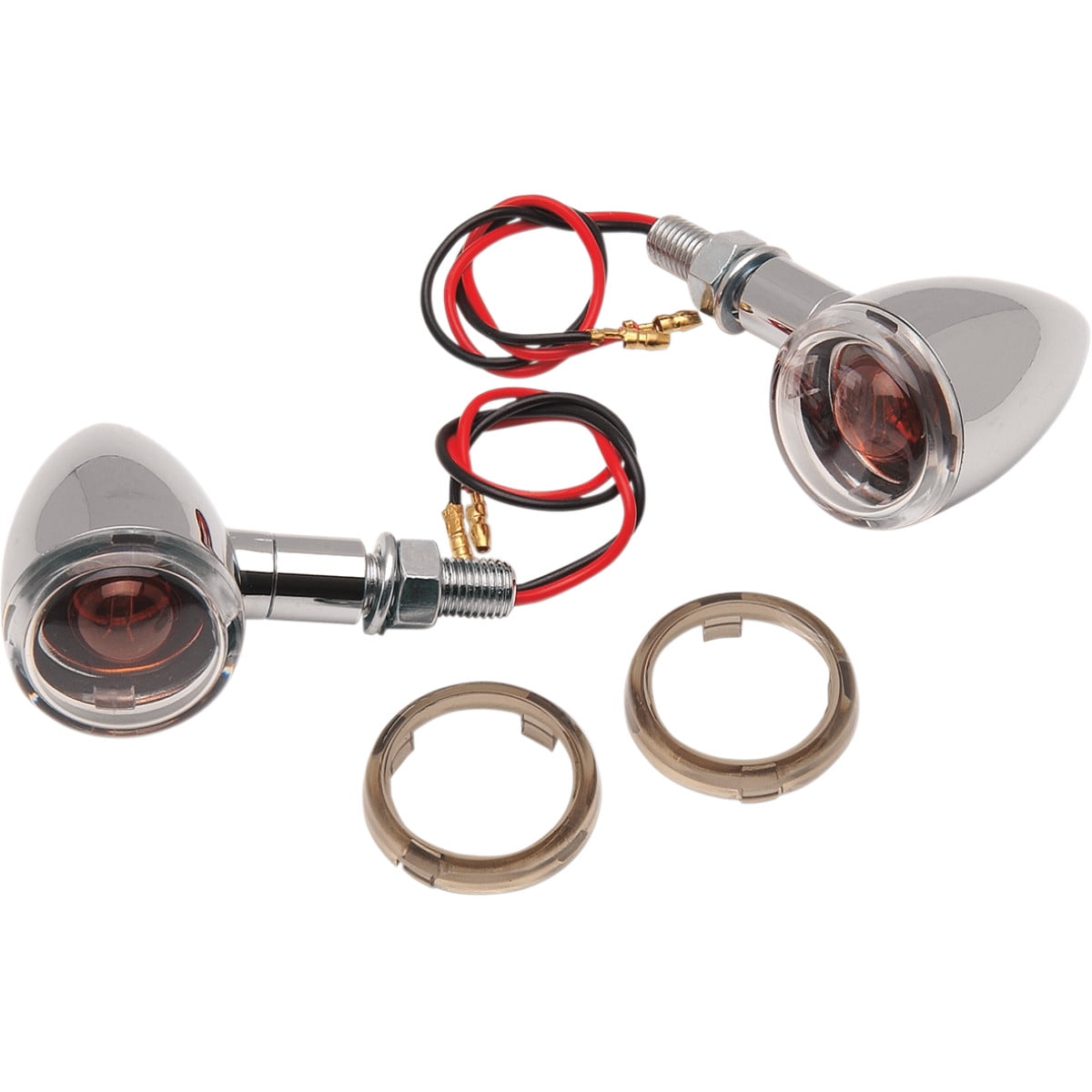 Drag Specialties Mini Deuce Stud Chrome Marker Lights w/Clear Lens (2040-0277)
