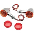 thumbnail image 1 of Drag Specialties Mini Deuce Stud Chrome Marker Lights w/Red Lens (2040-0278), 1 of 1