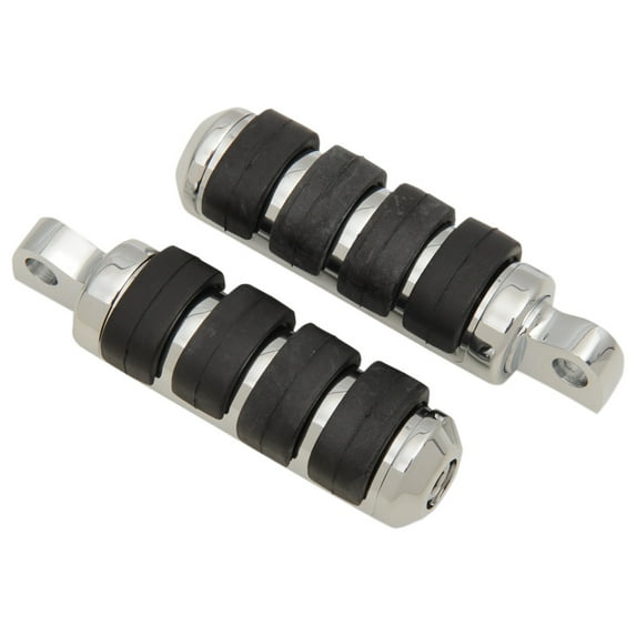 Drag Specialties Soft-Ride Small Male Chrome/Black Footpegs (DS-253505)