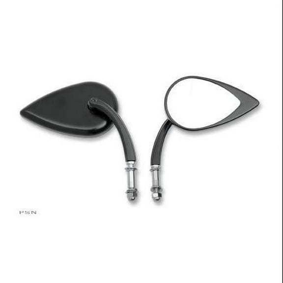 Drag Specialties Teardrop Mirror by Tank Tuff 5.5" Long Stem/Black (0640-0389)