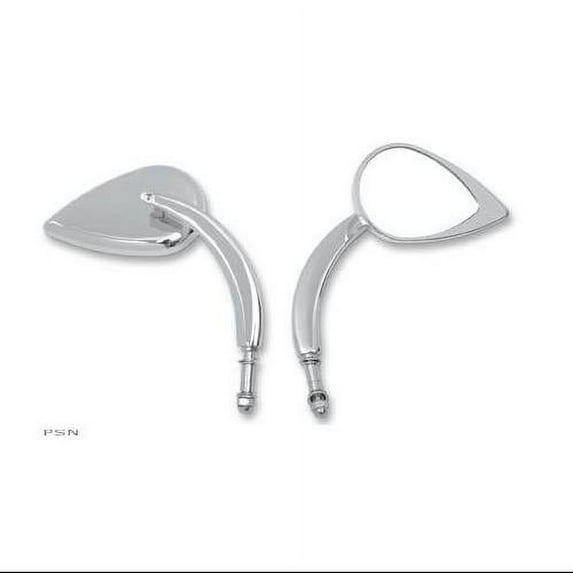 Drag Specialties Teardrop Mirror by Tank Tuff 5.5" Long Stem/Chrome (0640-0387)