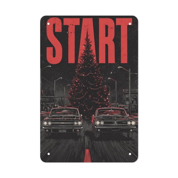 Drag_Strip Weather-Resistant Tin Sign - Fade-Proof - Outdoor Use