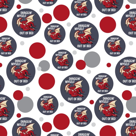 Draggin' Myself Out of Bed Dragon Premium Gift Wrap Wrapping Paper Roll