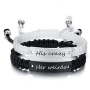 DraggmePartty Fashion 2Pcs Matching Set Men His Queen Her King Alloy Couple Bracelet Jewelry Gift Strand Bracelets Couple Tokens