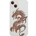 thumbnail image 1 of Dragon 2 - Engraved Wooden Phone Case for iPhone 14 Plus , Color: White, 1 of 5
