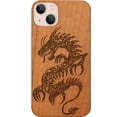 thumbnail image 1 of Dragon 2 - Engraved Wooden Phone Case for iPhone 15, Color: Cherry, 1 of 5