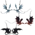 thumbnail image 1 of Dragon 3 Pack Earring Earrings Acrylic Set Medieval Skyrim Daenerys Targaryen Wyvern Drogon Rhaegal Viserion GOT Heart Game of Thrones, 1 of 5