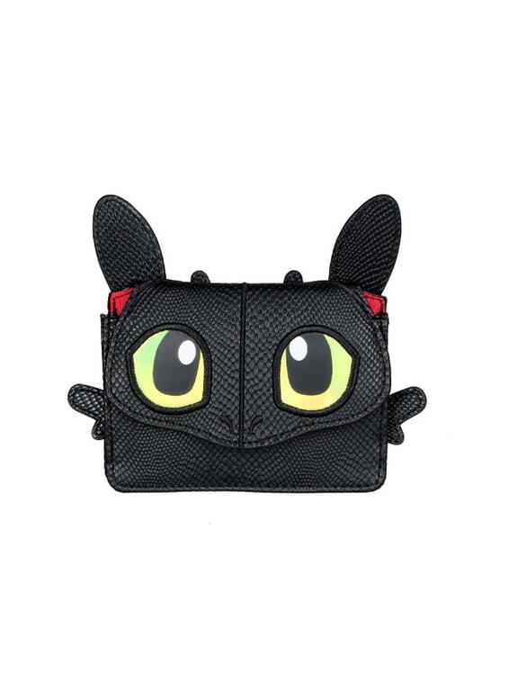 Dragon 3D Animal Shaped Wallet with Zipper and Key Hook | Black Faux Leather Coin Purse