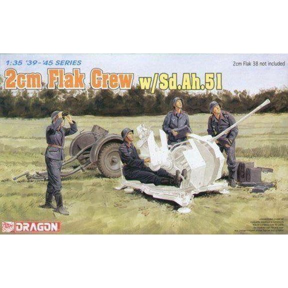 Dragon 6368 1/35 scale 2cm Flak Crew w/Sd.Ah.51 model kit