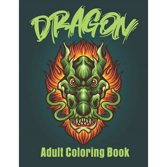 Dragon Adult Coloring Book: Stress Reliving Wonderful Coloring Book, (Paperback)